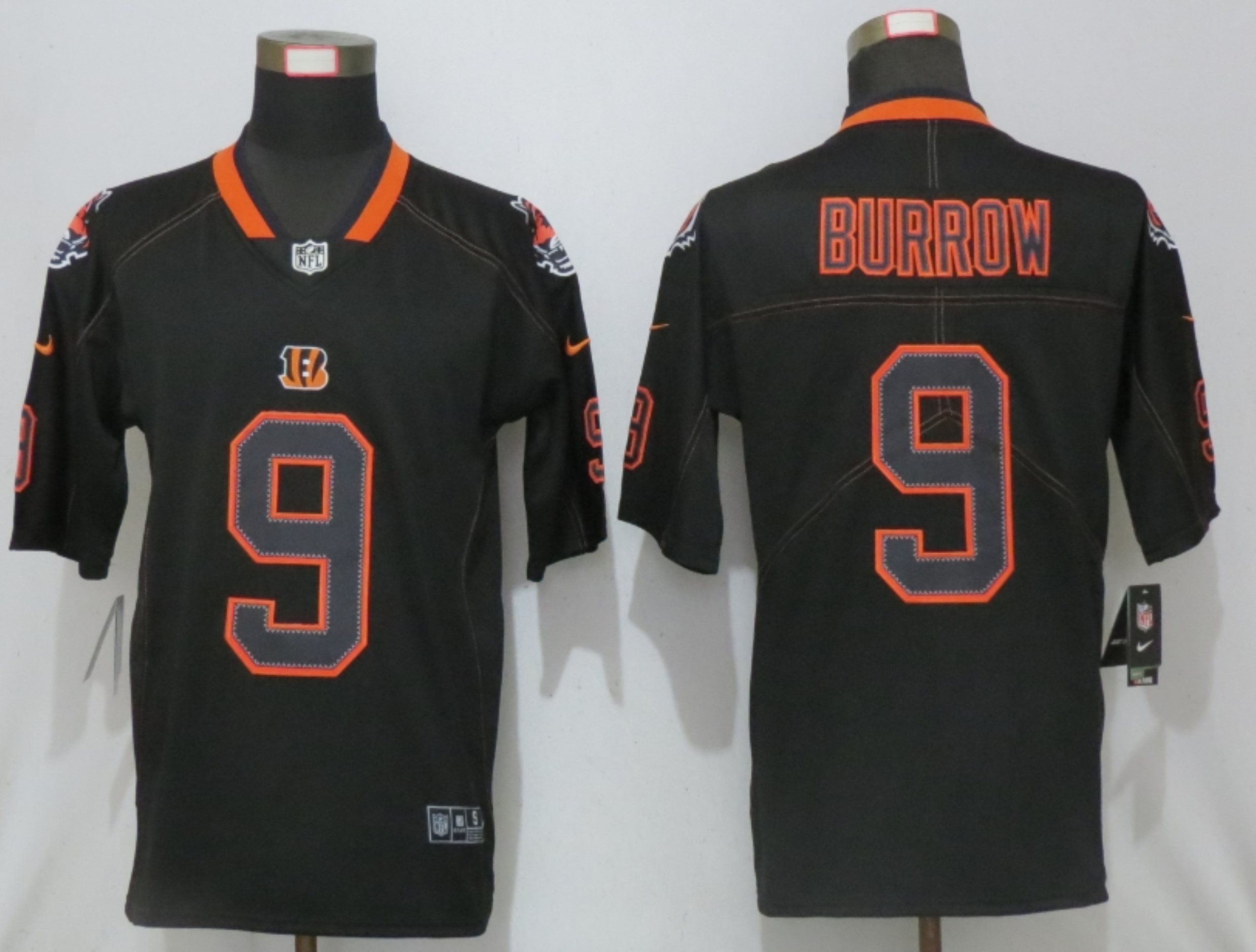 Men New Nike Cincinnati Bengals #9 Burrow Lights Out Black Elite Jerseys->cincinnati bengals->NFL Jersey